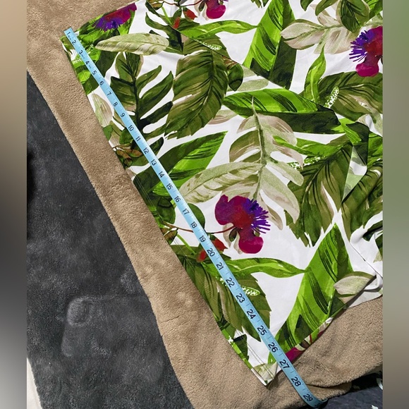 Women Tropical Dress MP Medium Petite Sleeveless Layered Green Flowers Dress - Picture 15 of 16